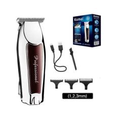 Imagem de Maquininha Kemei Prateada - Corte Profissional - KEMEI 9163
