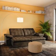 Imagem de Sofá 4 Lugares Retrátil Indiara Marrom - Mobly