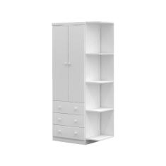 Imagem de Guarda Roupa Infantil 2 Portas E Prateleira Smim Móveis Peroba Branco Brilho Branco Brilho