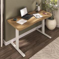 Imagem de Mesa para Escritório com Regulagem de Altura Entrada Usb Ergonômica em Tamburato Olmo