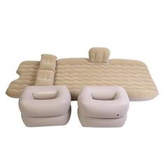 Imagem de Colchão de Cama Inflável PVC Flocado Macio, Travesseiros de Design de Capacete, Suporte de Peso Pesado para Acampamento Ao Ar Livre Interno, Assento Traseiro de Carro de Viagem,