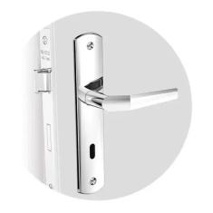 Imagem de Fechadura Popline Reta Interna Cromado Porta Soprano Inox