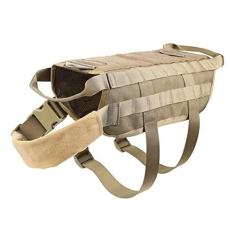Imagem de Colete tático para cães de serviço ao ar livre militar roupas para cães K9 Arnês treinamento caça Molle colete com bolsas