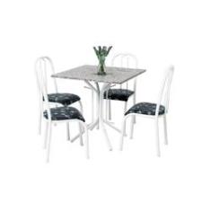 Imagem de Mesa de Jantar com 4 Cadeiras Monaco 80cm em aço cor 