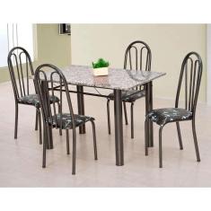 Imagem de Conjunto De Mesa Carla Com 4 Cadeiras Craqueado  Flor