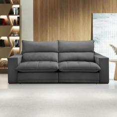 Imagem de Sofá 2 Lugares Martinho Retrátil Veludo Cinza - Celflex