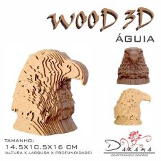 Imagem de Quebra Cabeças 3D Cabeça Águia Decoração Ornamento Enfeite