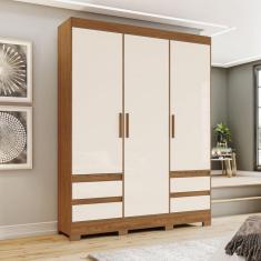 Imagem de Guarda Roupas 3 Portas 4 Gavetas B55 Marrom/Off White