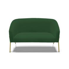 Imagem de Sofá Namoradeira 2 Lugares Pé De Ferro Dourado Stella Veludo Verde D03 - D'rossi