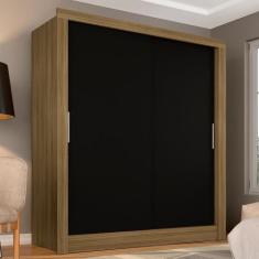 Imagem de Guarda Roupa Solteiro Paloma 2 Portas Boreal/ Preto - Moveis Arapongas