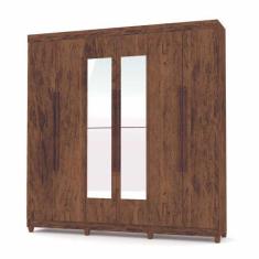 Imagem de Guarda Roupa Casal 6 Portas Com Espelho Elegance 1003780 Imbuia Rustic