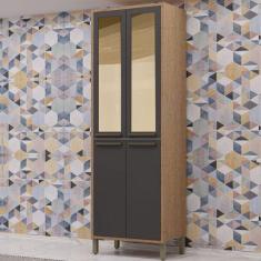 Imagem de Paneleiro Duplo Com 4 Portas E Vidro Reflecta 100% Mdf Vicenz