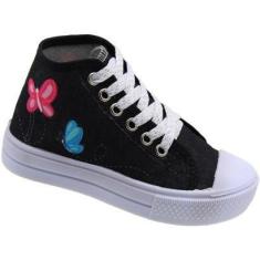 Imagem de Tênis Cano Alto Infantil Ortobessa Borboleta Casual Menina-Feminino