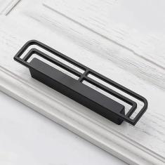 Imagem de Lidar com latão maciço preto ouro puxadores vintage 96 mm maçanetas de porta de armário antigo para puxadores de gaveta de móveis, preto, 96 mm