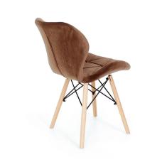 Imagem de Cadeira Charles Eames Eiffel Slim Veludo Estofada - Marrom