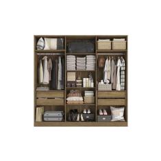 Imagem de Guarda-roupa Closet 4 Gavetas Kapperberg Adapt Nogueira 237cm
