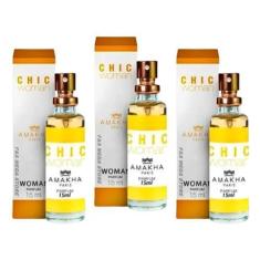Imagem de Kit 3 Perfume Chic Woman Amakha Paris Feminino Bolso Bolsa
