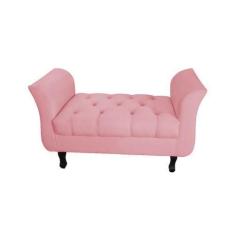 Imagem de Divã Recamier Barcelona - 90cm Suede - Rosa - Renascer Decor