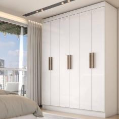Imagem de Guarda-Roupa Casal Valparaíso  6 Portas 2 Gavetas Branco - Panorama Móveis