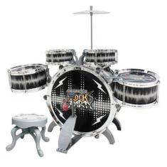 Imagem de Bateria Infantil Rock Party Preta com Baquetas e Banco DMT6066 - Dm To