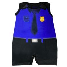 Imagem de  Fantasia para Bebe Policial Carnaval Mesversario Body Baby Feita Em P