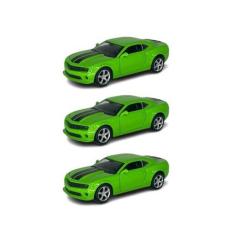 Imagem de Kit 3x Brinquedo Camaro Colecionável Verde - AP TOYS