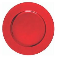 Imagem de Sousplat Redondo Liso Vermelho em Polipropileno - 33cm