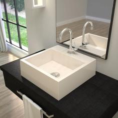 Imagem de Kit Cuba Q395 Com Torneira 1198 Metal E Válvula Click1 Pol. Sifão Cromado E Flexivel Compace Bege