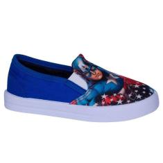 Imagem de Tênis Infantil Masculino Capitão América Vingadores Marvel Nº23 Cor Azul - Sugar Shoes