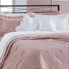 Imagem de Jogo de Cama King Lisse 4 Peças Percal 200 Fios Bernadete Casa Rose