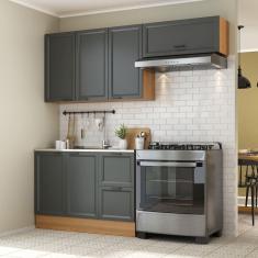 Imagem de Cozinha Compacta 3 Peças 2 Aéreos 1 Balcão Soho CabeCasa MadeiraMadeira Freijó/Grafite