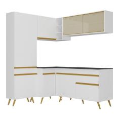 Imagem de Cozinha Completa De Canto Veneza Gw Mp2054 Com Armário E Balcão Branca