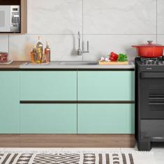 Imagem de Balcão para Pia 120cm 2 Portas 2 Gavetas Etina Carvalho Oak/Menta