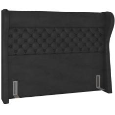 Imagem de Cabeceira Cama Box Casal 140 cm P05 Madrid Couríssimo Preto - Lyam Decor