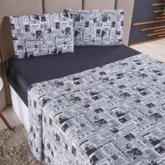 Imagem de Jogo de Cama Refúgio Solteiro Percal 100% Algodão Luxo 3 Pçs Jornal