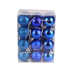 Imagem de 24 peças de mini bolas de Natal, enfeites de bola de árvore de Natal inquebráveis, decorações de 3 cm com glitter, bolas decorativas para pendurar para árvore de Natal, Halloween, festas de casamento,
