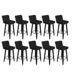 Imagem de Kit 10 Banqueta Alta Com Encosto Lana Para Cozinha Bar Balcão Bistrô Pé Palito  Suede  - Ahazzo Móveis