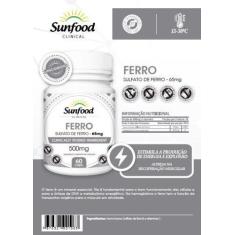 Imagem de Ferro Sulfato 65Mg 60 Cápsulas Sunfood Clinical - Sunfood Clinical U.S
