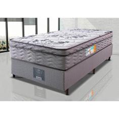 Imagem de Cama Box Solteiro Colchão Ortopédico + Box 88x188x67 One Face Espuma D45 Cinza
