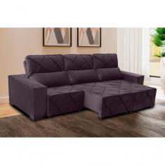 Imagem de Sofá Retrátil E Reclinável 290 Cm Montreal Veludo Tabaco