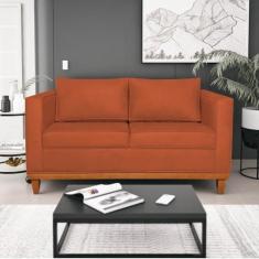 Imagem de Sofá 3 Lugares Europa 180 cm Estilo Conforto e Elegância Suede Terracota - Amarena Móveis
