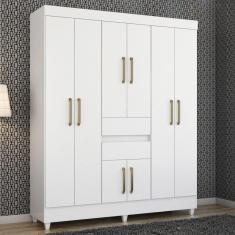 Imagem de Guarda Roupa Casal 8 Portas E 2 Gavetas Paranaguá Branco Branco