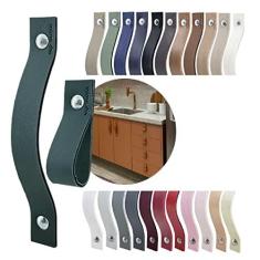 Imagem de Kit com 08 Puxadores Alça Full Parafuso para Móveis Armário Guarda Roupa Gaveta Porta Baús Caixas Bandeja Cesto Tábua - Cor Textura de Couro