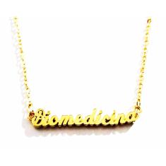 Imagem de Colar Cordão Biomedicina Biomédica Folheado A Ouro 18k