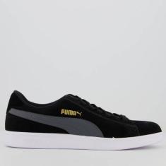 Imagem de Tênis Puma Smash V2 Preto E Dourado