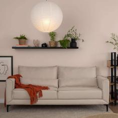 Imagem de sofá 3 lugares versatti linho bege 210 cm