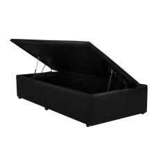 Imagem de Cama Box Bau Solteiro Universal Courano Black 88X188x37 Luckspuma