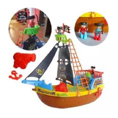 Imagem de Barco Pirata Com Rodinhas Maral Brinquedo Infantil 23 Peças