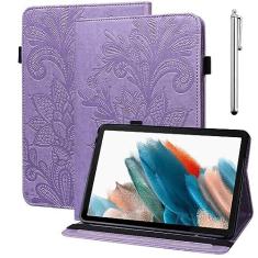 Imagem de VODEFOX Capa para Samsung Galaxy Tab S9 FE 5G 10,9 polegadas 2023, capa protetora floral de renda de couro PU com compartimentos para cartões e alça de mão para Samsung Galaxy Tab S9 FE/Tab S9 de 11