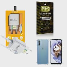 Imagem de Kit Carregador Turbo + Capinha Motorola G31 + Película 3D